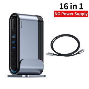 Baseus 17 In 1 Usb C Hub Type To Multi Hdmi Rj45 Vga 3.0 Pd Power Adapter Docking Station For