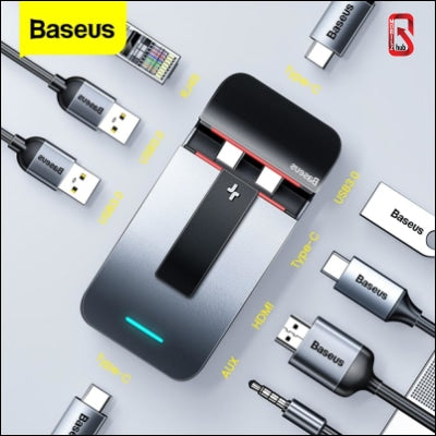 Baseus 9 In 1 Usb C Hub Type To Hdmi Rj45 Jack 3.5 Multi 3.0 Pd Adapter For Macbook Pro Usb-C