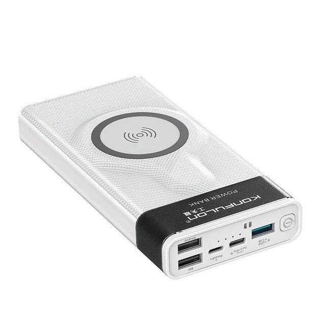 Wireless Power Bank 20000 mAh Wireless Charger Powerbank Quick 3.0 Portable Charging Slim Power bank For iPhone12 Laptop