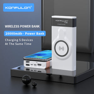 Wireless Power Bank 20000 mAh Wireless Charger Powerbank Quick 3.0 Portable Charging Slim Power bank For iPhone12 Laptop